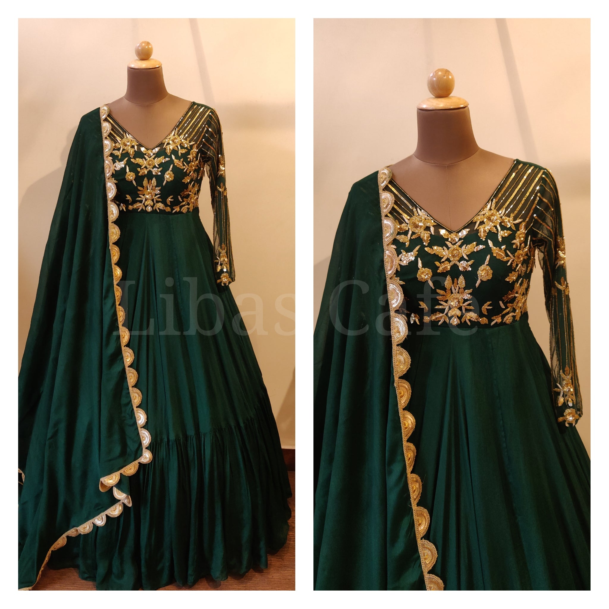 Bottle Green Gown/suit